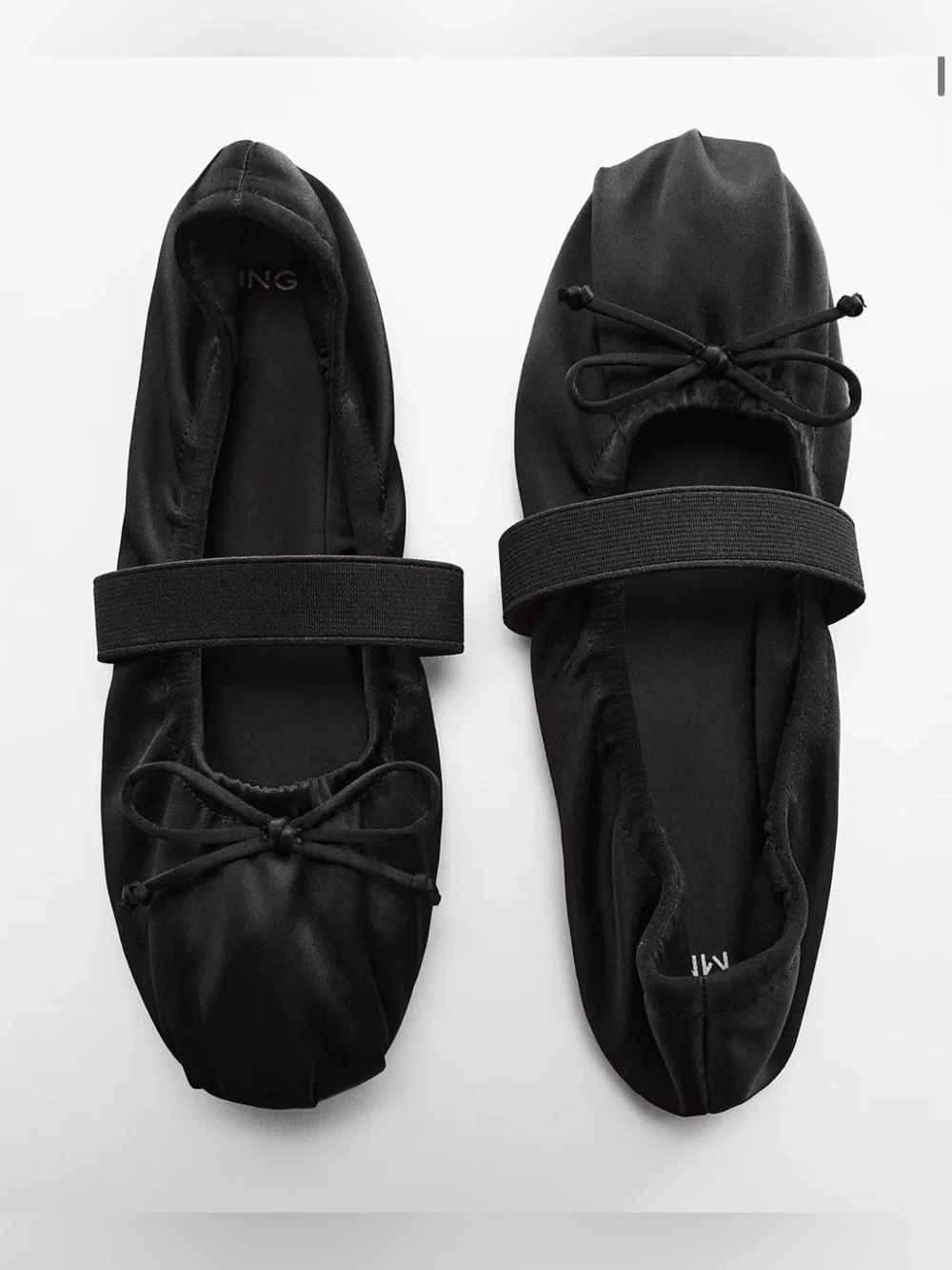 Black Ballet Flats with Strap - Mango